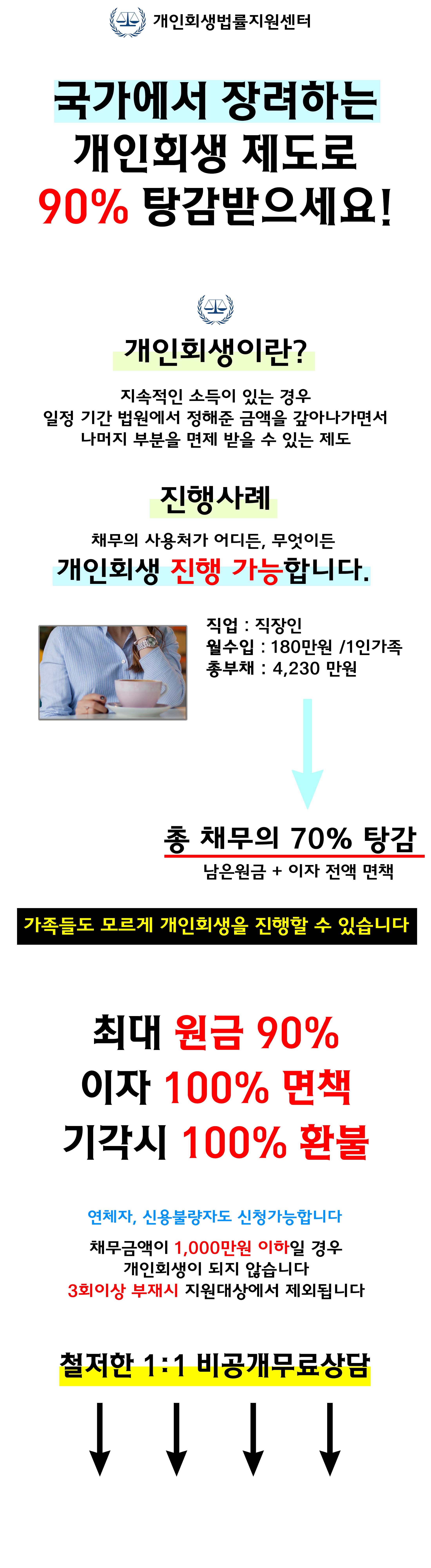 개인회생/파산 무료상담 안내 이미지